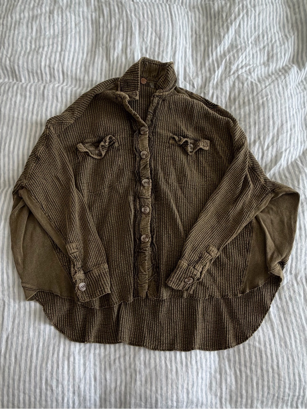 Free People Green Chunky Oversized Sweater Size XS